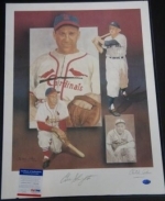 Enos Slaughter 16x20 Autographed Pelusso (St Louis Cardinals)